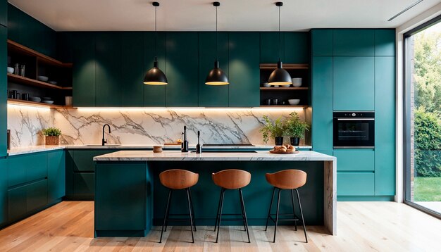 Modern modular kitchen design with smart storage and premium finishes
